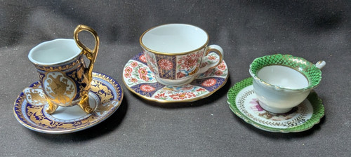 Miniature porcelain cup and - porcelain,